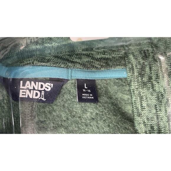 Lands' End Cowl Neck Sweater OEKO-Tex Green Fleece Tunic Youth Girls L 14/16 - Picture 6 of 7